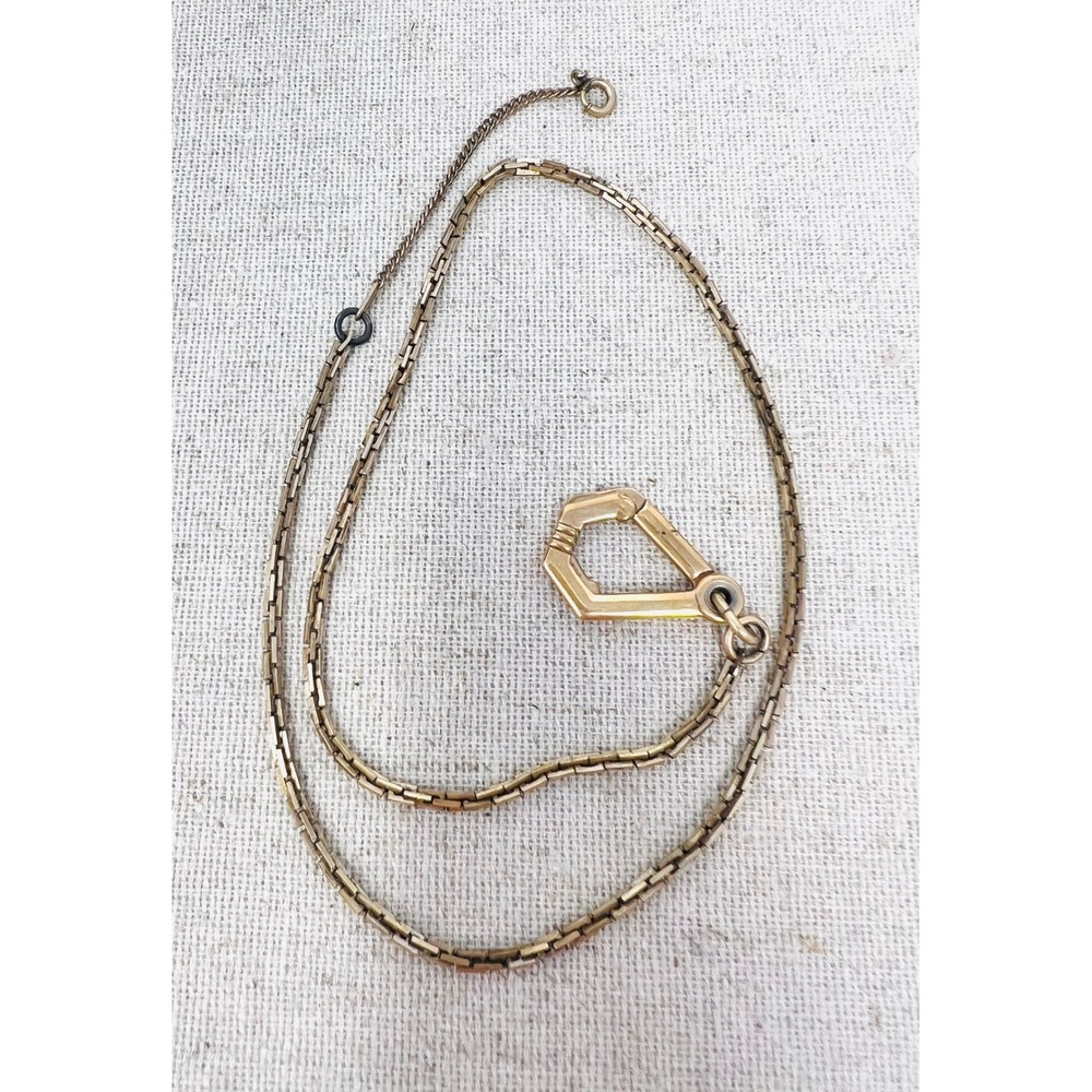 Vintage Kreisler Quality Gold Filled Box Link Pocket Watch Chain Hexagon Clasp